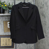 DG2 Womens Knit 1-Button Blazer Jacket 167096dcfd9f66 Black L
