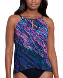 Miraclesuit Peephole High Neck Soft Cup Tankini Top Mood Ring Multi Black 10