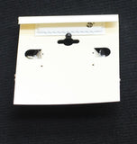 Kim Rogers Fashion Crescent Studded Huggie Hoop Earrings Silver Gray / White 1"