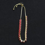 Crystal Slider Adjustable Tennis Bracelet Gold / Red Pink