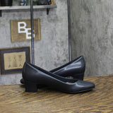 Easy Street Womens Block Heel Faux Leather Pumps PRIM Navy Blue 7M