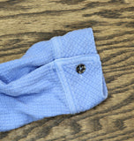 Anybody Womens Button Front Washed Waffle Knit Button Front Top French Blue M