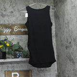 Motherhood Maternity Womens Side Ruched Scoop Neck Pregnancy Tank Top Black XS