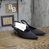 A New Day Womens Simone Rhinestone Ball Heels Satin 94660893 Black 6.5M