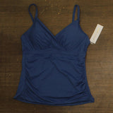 Anne Cole Womens Twist Front Underwire Tankini Swim Top Slate Blue 38C / 40B