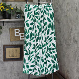 Cupshe Tropical Leaf Print Drawstring Swim Cover Up Pants Dark Green / White L