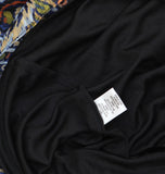 MSK Petite Paisley Split-Neck Chiffon Pleated Dress Black / Navy Multi PS