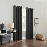 Sun Zero Weave Total Blackout Grommet Curtain Panel Coal Black Multi 52X84