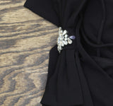 Blondie Nites Juniors Bow-Trim One-Shoulder Embellished Gown Dress Black 9