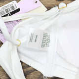 Wild Fable Women's Lace-Up Longline Bikini Top W926WZ White 2XS