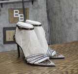 INC International Concepts Dress Sandals Stiletto Heels Leopard Brown 7M