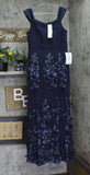 Aidan Mattox by Adrianna Papell  Embroidery Mermaid Gown Dress Navy Blue 10