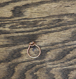 Cubic Zirconia CZ Round Halo Textured Band Ring Rose Gold 7