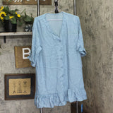 Cupshe Womens Short Sleeve Mini Length Cover Up Dress CAA07B2M013SS L Blue
