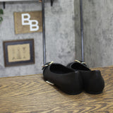 A New Day Womens Valentina Pointed Toe Buckle Ballet Flats 94462479 Black 7M