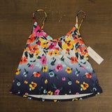 Anne Cole Floral Gradient Triangle Tankini Top Swim Gradient Floral Blue Multi S