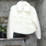 Universal Thread Faux Shearling Full Zip Side Pocket Jacket Cream Off White S