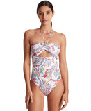 Lauren Ralph Lauren Cutout Bandeau One-Piece Swimsuit Fleurette White Multi 10