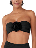 Kate Spade Womens Rosette Solids Bandeau Bikini Swim Top S7C456 Black M