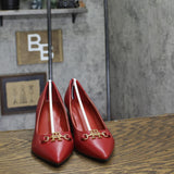Tommy Hilfiger Womens Nanya Block Heel Pumps TWNANYA Red 7.5M