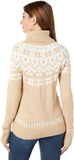 Tommy Hilfiger Frosted Yoke Turtleneck Sweater Fawn Brown / Ivory L