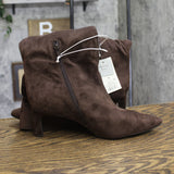 A New Day Justice Faux Suede Mid-Calf Boots with Cone Heel 94568893 Brown 9M