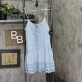 Fishbowl Juniors Crochet-Trim Peasant Slip Dress 0033380780 Blue S