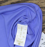 Anne Cole Convertible High Waist Shirred Swim Bottom Periwinkle Blue Purple S