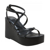 Wild Fable Womens Ronnie Strappy Platform Wedge Heels 89886312 Black 8.5M