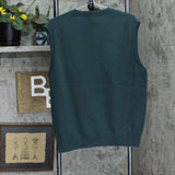 Lands' End Mens V-Neck Cashmere Sweater Vest 1670419407d2c4 Green L