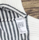 Universal Thread Long Sleeve Collared Neck Pullover Sweater Black Striped M
