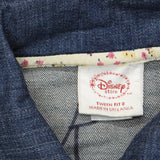 Disney Girls Embroidered Button Up Cropped Jean Jacket Blue Multi Tween Fit 8