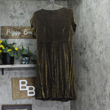 Tommy Hilfiger Womens Puff Sleeve Ruched Dress A4IK118E Bronze Brown / Black 12