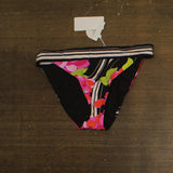 Trina Turk Womens Bougainvillea Reversible Hipster Swim Bottom Black Multi 12