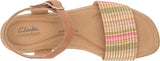 Clarks Women's Lana Shore Flat Sandal 26164475 Light Tan Leather Brown 10M