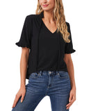 Cece Womens Ruffled Tie-Neck Top 7051661