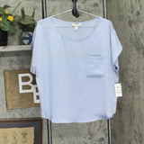 State Of Day Womens 2-Pc. Silk Touch Short Sleeve Pajama Set Eventide Blue XL