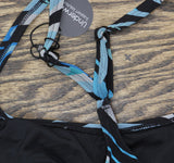 Coco Reef Racerback Hankerchief Hem Tankini Swim Top Black / Multi 38DD