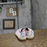 Cat & Jack  Girls Raffia Tie Dye Slip On Shoes Multicolor Brown 13