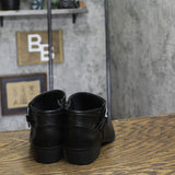 Lifestride Womens Alexander Faux Leather Buckle Ankle Boots Booties Black 7M