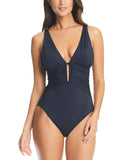 Bleu By Rod Beattie Womens Molded-Cup One-Piece Swimsuit RBKK24715 Black 6