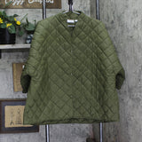 Joan Rivers Quilted 3/4 Sleeve Button Back Detailed Jacket Dark Olive Green XL