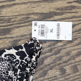 Bar III Womens Printed High-Waisted Lace Up Bikini Bottoms Black Multi XL