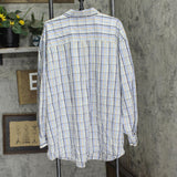 IZOD Mens Big Cotton Long Sleeve Button Up Shirt 1678e6272458e2 Blue Check 3X