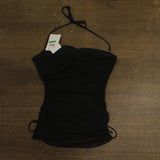 Becca Womens Standard Muse Bandeau Tankini Mesh Swim Top 733557 Black L