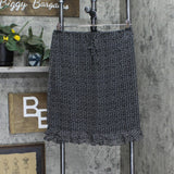 Allison Taylor Womens Silk Lined Ruffle Lightweight Midi Skirt Black Multi M