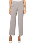 Kasper Straight Leg Pocketed Pull On Elastic Back Trouser Pants Pebble Gray L