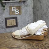 Clarks Kacha Wave Low Wedge Sandal 26186963 Cream Brown 9.5M