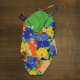 Kate Spade Womens High Neck One-Piece Swimsuit S5D231 Multi Blue L