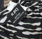 Nicole Williams English x Bar III Printed Drawstring Dress Black / White Print L